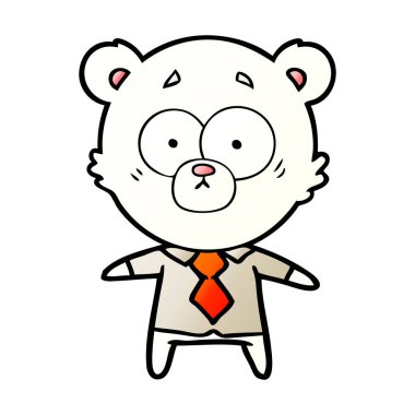 Kutup ayısı gömlek ve kravat karikatür