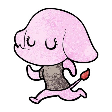 vektör çizim sevimli çizgi fil