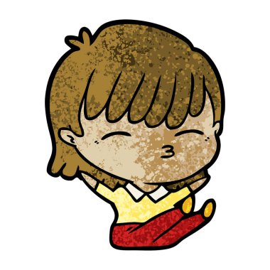 Çizgi filmdeki kadının vektör çizimi