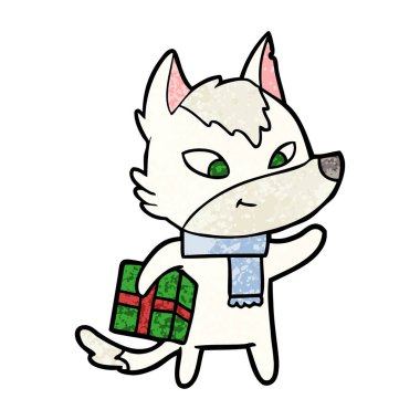 Dostu karikatür Noel kurt