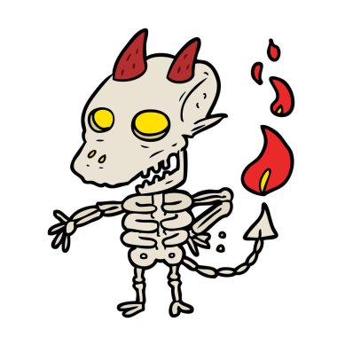 Çizgi Film ürkütücü iskelet iblis