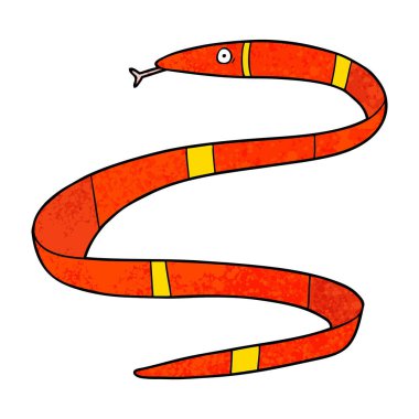 vektör çizim karikatür deniz yılanı