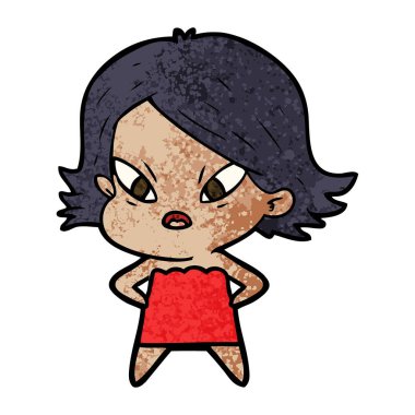 vektör çizim karikatür kadın vurguladı