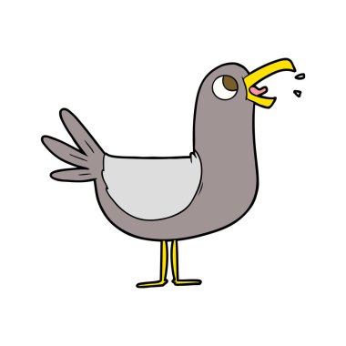 Çizgi film kuşunun vektör çizimi