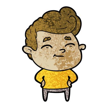 mutlu çizgi film adam vektör çizim