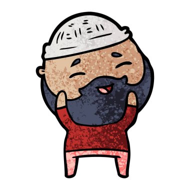 Çizgi film mutlu sakallı adam