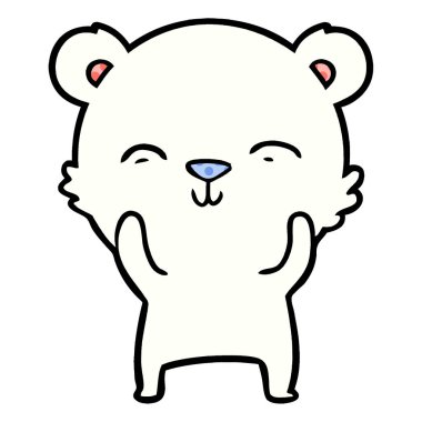 mutlu kutup ayısı karikatür vektör çizim