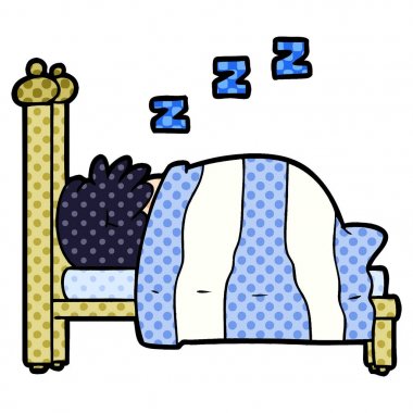 Horlama kişi vektör çizim karikatür 