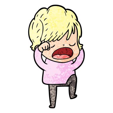 vektör çizim karikatür kadın söz