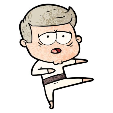 vektör çizim karikatür dostum yorgun