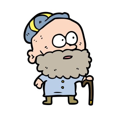 eski çizgi film adam baston ve düz kapak