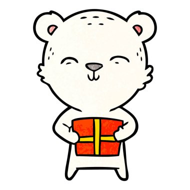 Kutup ayısı Noel mevcut karikatür ile