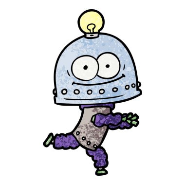 ampul ile mutlu karton robot