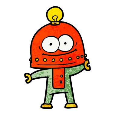 ampul ile mutlu karton robot