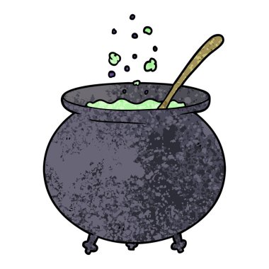 vektör çizim karikatür cadı kazanı