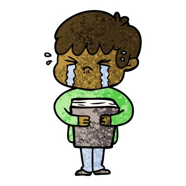 vektör çizim karikatür çocuk ağlıyor