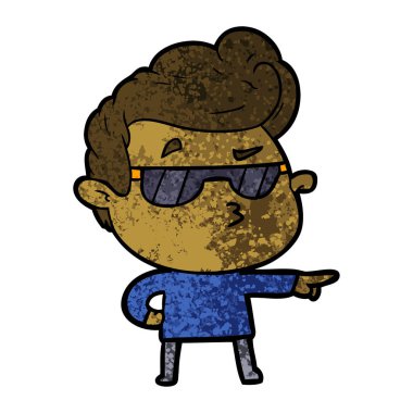 vektör çizim karikatür cool adam