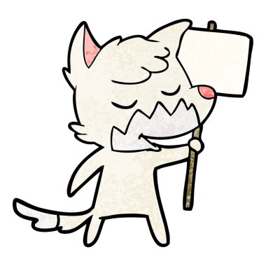 vektör çizim dostu karikatür Fox