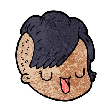 vektör çizim karikatür kadın yüzü