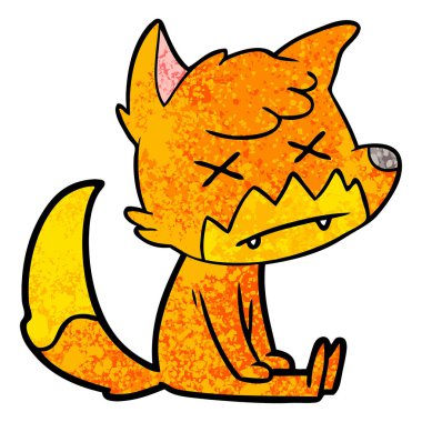 vektör çizim karikatür ölü Fox