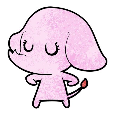 vektör çizim sevimli çizgi fil