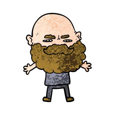 sakallı adam vektör çizim