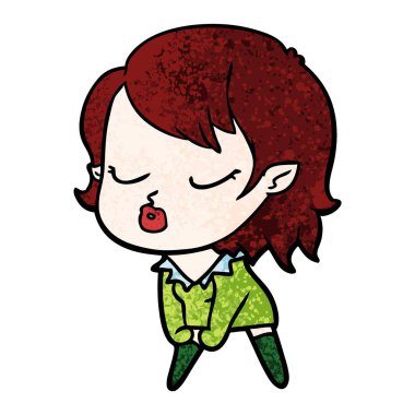 sevimli çizgi vampir kız