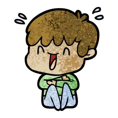 vektör çizim karikatür gülen çocuk