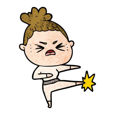 vektör çizim karikatür kızgın kadın