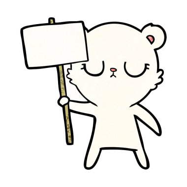 Kutup ayısı protesto işareti karikatür ile