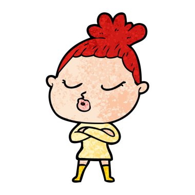 vektör çizim karikatür sakin kadın