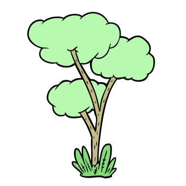 Çizgi film ağacının vektör çizimi