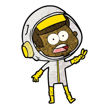 Çizgi film astronotunun vektör çizimi