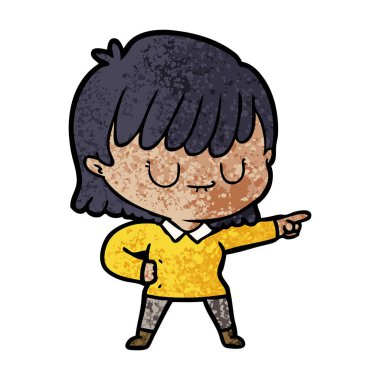 Çizgi filmdeki kadının vektör çizimi