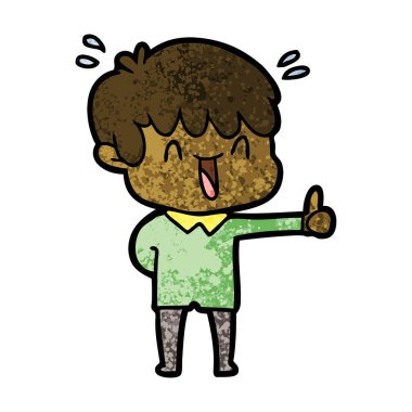 vektör çizim karikatür gülen çocuk