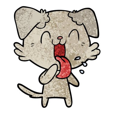 vektör çizim karikatür nefes nefese köpek