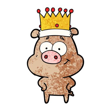 mutlu karikatür domuz vektör çizim