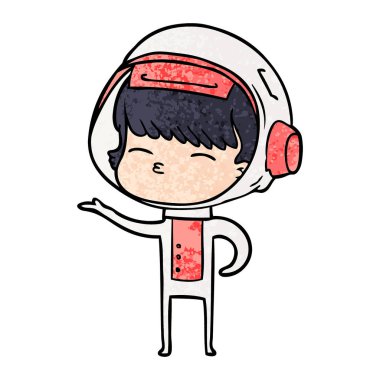 vektör çizim karikatür meraklı astronot