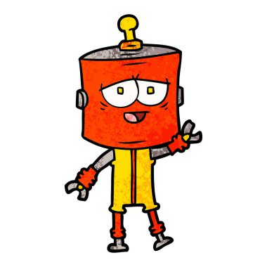 Çizgi film robotunun vektör çizimi