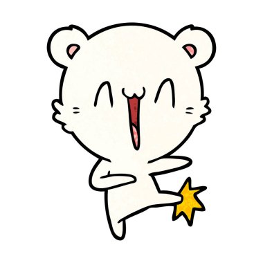 mutlu kutup ayısı karikatür vektör çizim