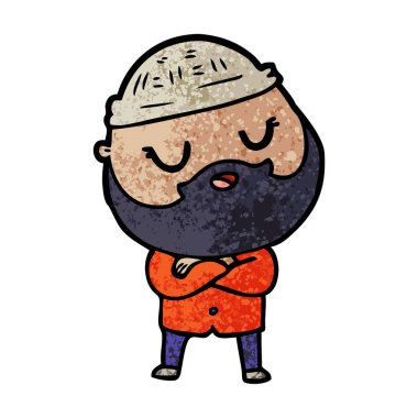 Sakallı çizgi film adamı.