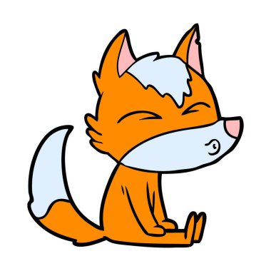 Tilki çizgi film karakteri vektör çizim