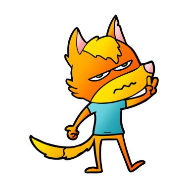 Tilki çizgi film karakteri vektör çizim