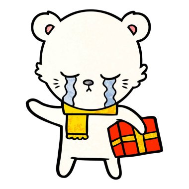 Kutup ayısı Noel mevcut karikatür ile