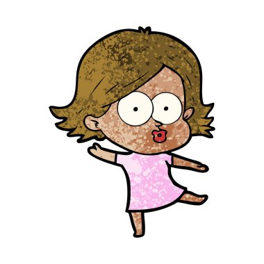 surat asmayı çizgi film kız vektör çizim