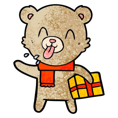 kaba karikatür ayı ile hediye