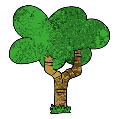 Çizgi film ağacının vektör çizimi