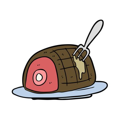 çizgi film tabak pişmiş sığır eti