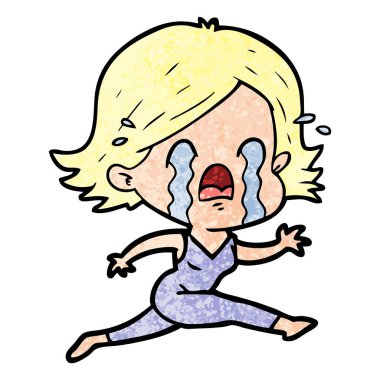 vektör çizim karikatür kadının ağladığını