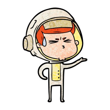 vektör çizim karikatür astronot vurguladı